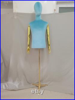 Personalized 99 Colors Egghead Colored Velvet Mannequin Male Dress Form James