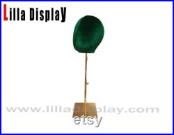 Personalized 99 colors economy adjustable gold base colored velvet female mannequin head Jessy