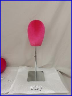 Personalized 99 colors economy adjustable gold base colored velvet female mannequin head Jessy
