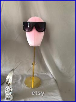 Personalized 99 colors economy adjustable gold base colored velvet female mannequin head Jessy