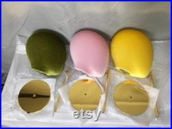 Personalized 99 colors economy adjustable gold base colored velvet female mannequin head Jessy