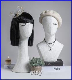 Pinnable Mannequin Holder Stand, White-Lace Surface Mannequin Head Stand, Hat Stand, Hat display Stand, Hat Block, Hat Holder, KS215