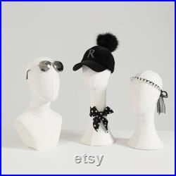 Pinnable Mannequin Holder Stand, White-Lace Surface Mannequin Head Stand, Hat Stand, Hat display Stand, Hat Block, Hat Holder, KS215