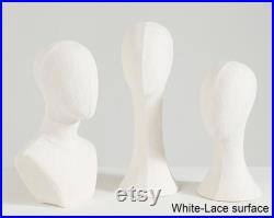 Pinnable Mannequin Holder Stand, White-Lace Surface Mannequin Head Stand, Hat Stand, Hat display Stand, Hat Block, Hat Holder, KS215