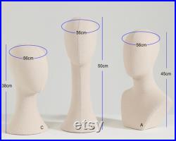 Pinnable Mannequin Holder Stand, White-Lace Surface Mannequin Head Stand, Hat Stand, Hat display Stand, Hat Block, Hat Holder, KS215