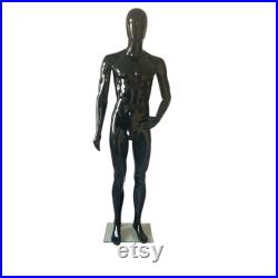 Plastic Black Glossy Standing Male Full body Mannequin PLEGG5