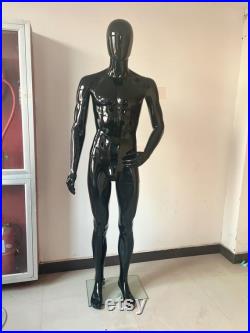 Plastic Black Glossy Standing Male Full body Mannequin PLEGG5