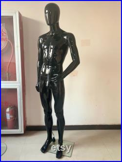 Plastic Black Glossy Standing Male Full body Mannequin PLEGG5
