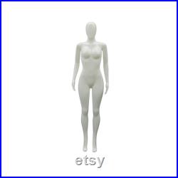 Plastic White Brazilian Body Egg Head Female Adult Standing Mannequin with Base 957-06W