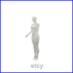 Plastic White Brazilian Body Egg Head Female Adult Standing Mannequin with Base 957-06W
