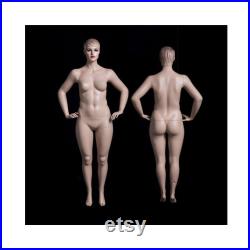 Plus Size Adult Female Mannequin with Realistic Facial Details and Molded Hair with Base Included AVIS