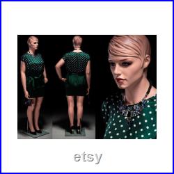 Plus Size Adult Female Mannequin with Realistic Facial Details and Molded Hair with Base Included AVIS