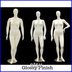 Plus Size Female Egg Head Glossy and Matte Finished Stylishly Posed Mannequins NANCY