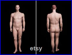 Plus Size Male Mannequin With Realistic Face and Molded Hair PLUSMAN2