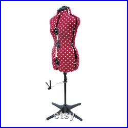 Polka Dot Adjustable Dressmakers Dummy Red