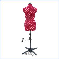 Polka Dot Adjustable Dressmakers Dummy Red