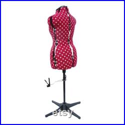 Polka Dot Adjustable Dressmakers Dummy Red