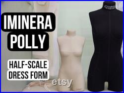 Polly Iminera Half-Scale Professional Female Dress Form Mannequin with Base Miniature Half Body Size
