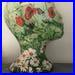 Poppies and daisies mannequin hand painted, decoupaged, collaged original artwork female