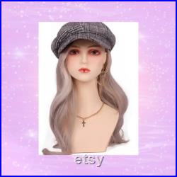 Precious Realistic Freckled Face Mannequin Head and Chest Wig Display Pierced Eyes and Hairnet NEW