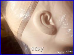 Precious Realistic Freckled Face Mannequin Head and Chest Wig Display Pierced Eyes and Hairnet NEW
