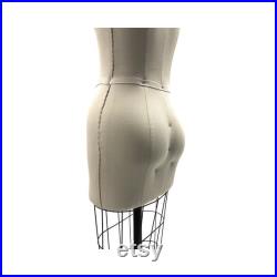 Professional Half-Body Linen Female Tailoring Dress Form Mannequin with Right Arm and Padding Kit HALFSIZE-ST