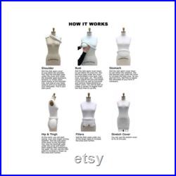 Professional Half-Body Linen Female Tailoring Dress Form Mannequin with Right Arm and Padding Kit HALFSIZE-ST