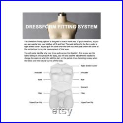 Professional Half-Body Linen Female Tailoring Dress Form Mannequin with Right Arm and Padding Kit HALFSIZE-ST