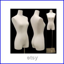 Pure White Linen Female Body Form with Legs and Base Personalize Option Monogram