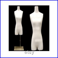 Pure White Linen Female Body Form with Legs and Base Personalize Option Monogram