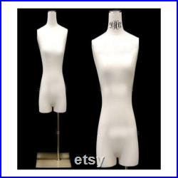 Pure White Linen Female Body Form with Legs and Base Personalize Option Monogram