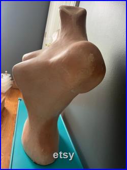 RARE 1948 Unique Mannequin Torso Female W Patina Hand Made Plaster similar to Paper Mache Vintage Made in U.S.A.