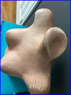 RARE 1948 Unique Mannequin Torso Female W Patina Hand Made Plaster similar to Paper Mache Vintage Made in U.S.A.