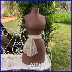 RARE Half SKiRT Fab Old French WASPwAIST Countertop PARIS MANNEQUiN Guêpière Sewing Display Bust OOH La La PARiS Couture BOUDOiR Corset