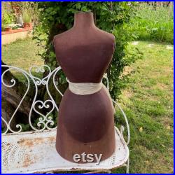 RARE Half SKiRT Fab Old French WASPwAIST Countertop PARIS MANNEQUiN Guêpière Sewing Display Bust OOH La La PARiS Couture BOUDOiR Corset