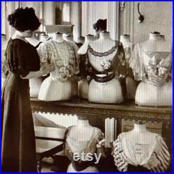 RARE Half SKiRT Fab Old French WASPwAIST Countertop PARIS MANNEQUiN Guêpière Sewing Display Bust OOH La La PARiS Couture BOUDOiR Corset