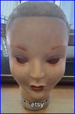 RARE Rubberised Life sized Mannequin head (Female) FRENCH Maker 1940s 60