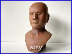 RARE mannequin head Wood Male Late 19th to early 20th century France