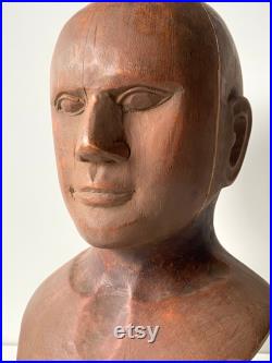 RARE mannequin head Wood Male Late 19th to early 20th century France