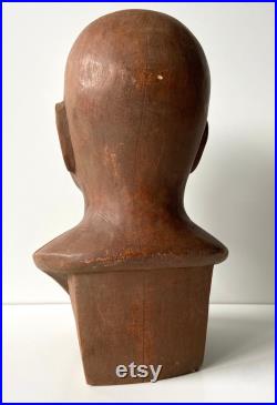 RARE mannequin head Wood Male Late 19th to early 20th century France
