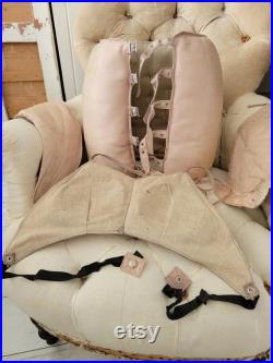 RARE pretty antique mannequin buste dress form set 1900s 1900 store display pink adjustmentset