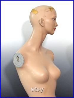 RESERVED for Will Do NOT Purchase FINAL Layaway Payment Vintage Mannequin Decter Head Torso for Hat Wig Jewelry Lingerie E-Commerce Photos