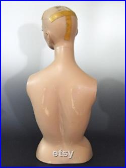 RESERVED for Will Do NOT Purchase FINAL Layaway Payment Vintage Mannequin Decter Head Torso for Hat Wig Jewelry Lingerie E-Commerce Photos