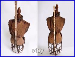 Rare Hall-Borchert Co. Antique Dress Form, Victorian Mannequin with Adjustable Metal Cage Skirt, 1900's Hall Borchert Dress Form Metal Cage