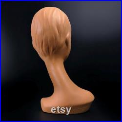Rare collector's Twiggy hat head signed Huard from 1971 in painted plastic 1970s display bust France Pop Decor Vintage Puppet