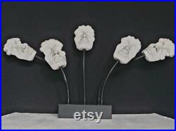 Rare heavy Vintage Counter top Mannequin faces on flexible wire stand