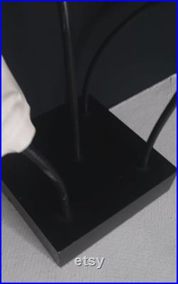 Rare heavy Vintage Counter top Mannequin faces on flexible wire stand