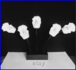 Rare heavy Vintage Counter top Mannequin faces on flexible wire stand