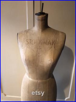 Rare original vintage antique STOCKMAN 5154 female dressmaker tailors dummy mannequin model (with adjustable shoulders) Size 10