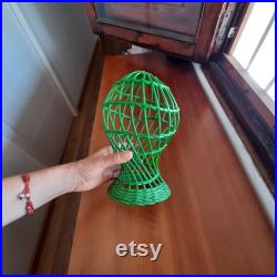 Rattan Wicker Mannequin Head VINTAGE Rattan Wig Stand Hat Stand Display Home Decoration WonderWeaver Design